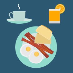 flat design breakfast set
