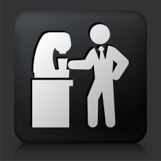 Black Square Button with Coffee Break N2