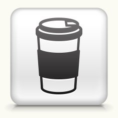 Square Button with Coffee Cup interface icon N2