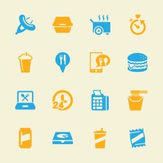 Take Out Food Icons - Color Series
