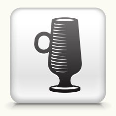 Square Button with Coffee Cup interface icon N3