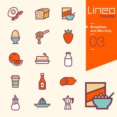 Lineo Colors - Breakfast and Morning icons