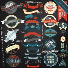 Collection of vector vintage labels