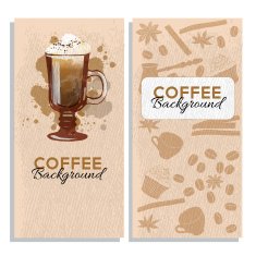 watercolor vector background of coffee N2