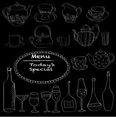 Hand drawn illustration with menu design