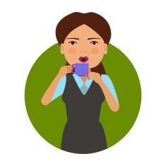 Woman drinking hot drink
