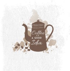 watercolor vector background of coffee N4