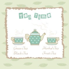 Illustration with tea time elements free image download