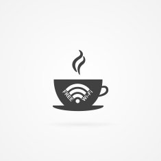 Icon of free wireless network nad cup hot drink