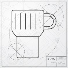 Vector flat color cups on shelf set N7