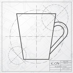 Vector flat color cups on shelf set N8
