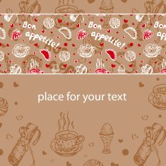 Food banner on beige background &ndash; Illustration