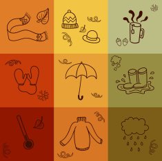 Autumn icon set - Illustration