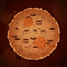 Coffee vintage temlate with blots and stuff