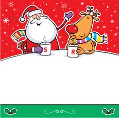 Santa Rudolph Drink Coffee