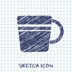 kitchen doodle sketch icon of cup N4