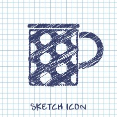 kitchen doodle sketch icon of cup N5