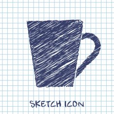 kitchen doodle sketch icon of cup N7
