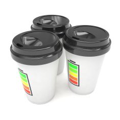 Three paper coffee cups N16