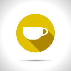 Vector flat color cups on shelf set N37