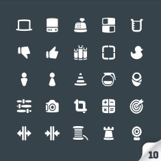 Set of Office and Media Icons N2