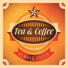 Tea and coffee label design