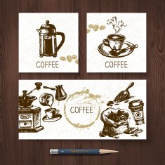Vector identity set of coffee banners Menu design templates wit