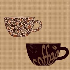 Stylized coffee cups