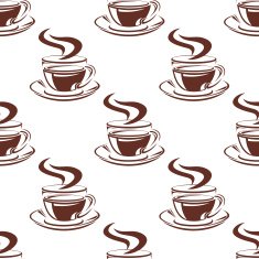 Simple hot coffee cups seamless pattern