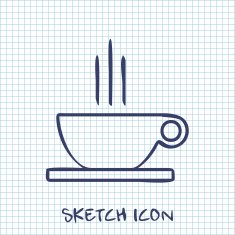 Vector sketch icon of coffee cup