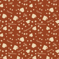 Coffee cups and names with bens Seamless background pattern