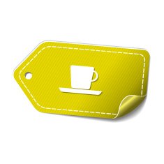 Mug Sign Yellow Vector Icon Design