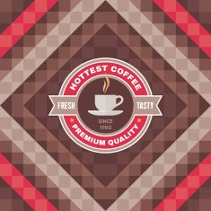 Hottest Coffee Vector Badge and Geometric Background