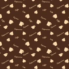 Coffee cups and names Seamless background pattern
