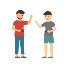 Happy young teens drinking coffee