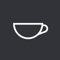 Coffee cup flat outline vector icon