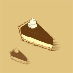 Cheese cake with chocolate and cream on the top
