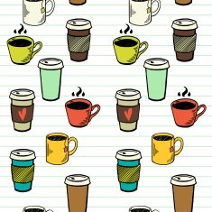 Seamless pattern with cups