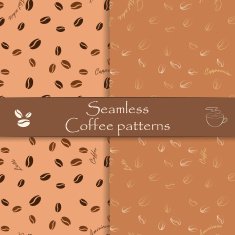 Collection of seamless vector patterns Coffee