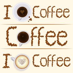 Collection of three vintage coffee banners in different styles