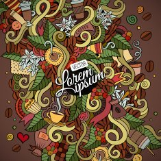 Doodles abstract decorative coffee background