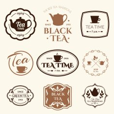 Vector Illustration on white background with tea logo