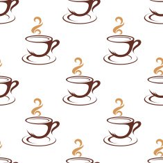 Coffee seamless pattern with cappuccino cups