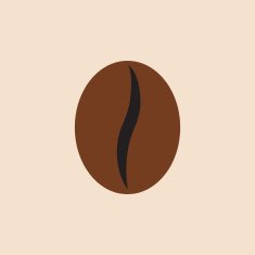 Coffee bean icon modern minimal flat design style Vector illustration N2