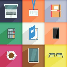 Workplace Business Icons Set