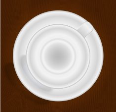 Empty cup for coffee or tea top view