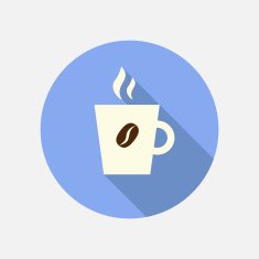 Vector coffee cup icon in flat style