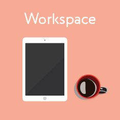 Workspace Illustration with Graphic Tablet and Cup of Coffee