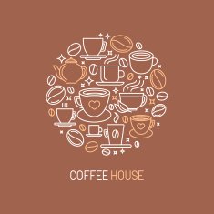 Vector coffee house logo concept