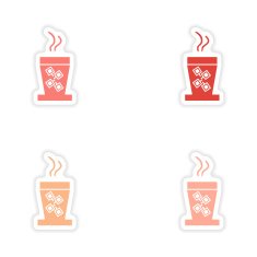 assembly realistic sticker design on paper cofee cups N15